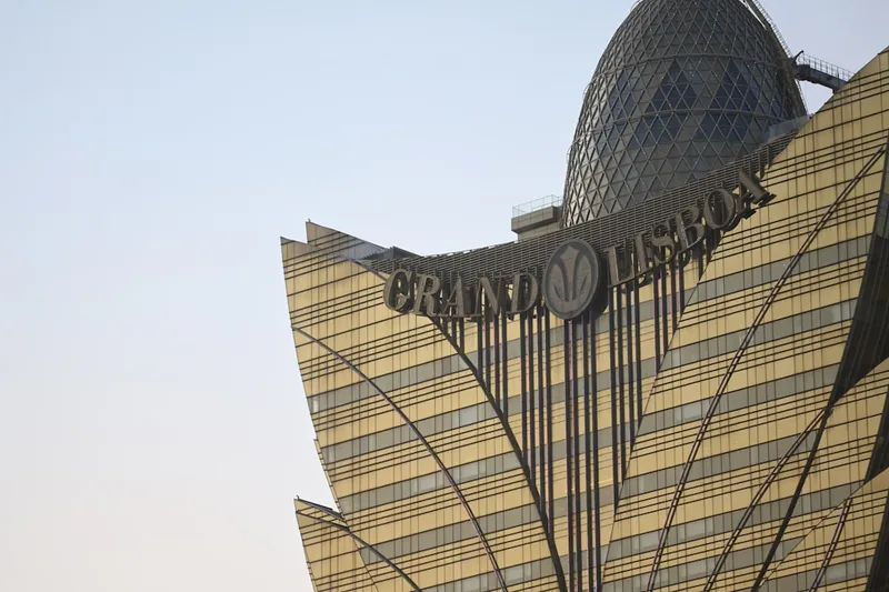 The grand lisboa hotel is shown in this image.